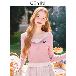 Short Sleeveless Womens T-shirt Base Shirt Long Sleeve Short Design Sense Inner Wear Spring Autumn New Style Base Layer Top