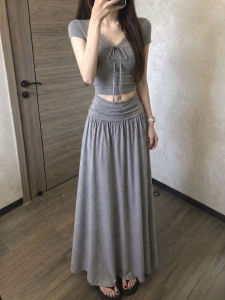 HUAYILING | Elegant Short-sleeve Cinched Waist Dress