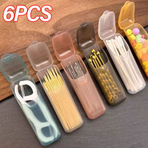 6Pcs Mini Portable Storage Boxes Small Parts Organizer for Travel Toothpick Dental Floss Swab Pill and Jewelry Storage