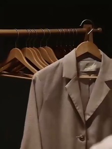 Wooden Hanger Baju Clothes Hanger with Adjustable Clips Solid Wood Hangers Anti Slip Stainless Steel Pants Hanger