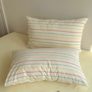 Khăn Trải Giường Cotton Sọc Dệt Màu Giặt Sạch Hai Mặt Kích Thước 48cmx74cm Chất Liệu Cotton Nguyên Chất Maggie Bé Gái