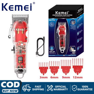 Kemei Rechargeable Hair Clipper 10W Wireless Transparent Trimmer KM-1761