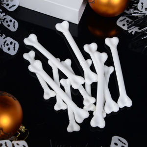12pcs Halloween Human Bone Realistic Skeleton Fake Bone For Halloween Party Home Haunted House Decor Horror Props DIY Necklace