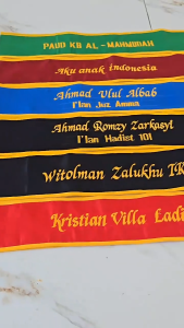 Selempang Anak Dewasa RA/TK/SD/SMP/SMA Gratis Custom Nama