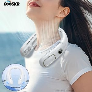 Quạt Cổ Không Cánh Mini Cầm Tay Có Thể Sạc Lại Với 5 Tốc Độ Gió Màn Hình LED Tắt Tiếng Điều Khiển Kỹ Thuật Số Để Sử Dụng Ngoài Trời
