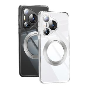 xilixili | Ultra-Thin Huawei Pura70 Pro Phone Case With Rotating Stand And Magnetic Absorption Built-In Shockproof Transparent Cover