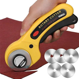 45MM Leather Craft Rotary Cutter Leather Cutting Tool Leather Craft Fabric Circular Blade Knife DIY Patchwork Sewing Quilting