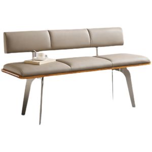 Designer Stainless Steel Long Bench Luxury Leather Bedside Chair Dining Table Side Bench Waiting Bench Luxury Leisure Bench
