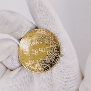 10 Đồng Xu Bitcoin mạ vàng bạc 24k 15mm bền màu chất mạ sáng khó xước kèm hộp đựng BC03