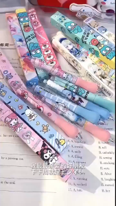 Kuromi Melody Pemegang Span Lembut Ballpoint Pen Sponge Soft Press Gel ST0.5 0.5mm Black Gel Pen
