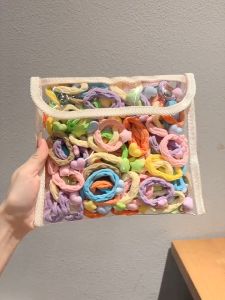 2025 New Colorful Childrens Hair Tie Headdress Girl Hair Ring High Elastic Durable Rubber Band Headband