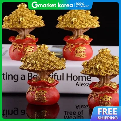Feng Shui Decorative Item Money Tree Mini Car Interior Gift (1Pc) - Lucky