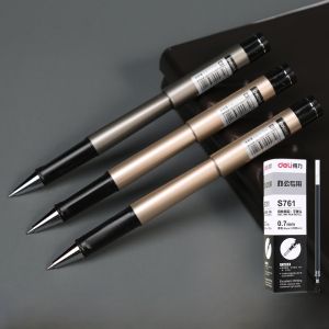 Deli Business Office Ballpoint Pen 0.5/0.7/1.0m Thick Large Capacity Black Water Pen Carbon Pen Signature Pen Bullet Tip Type