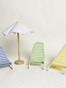 Bộ Ghế Bãi Biển Mini Có Mái Che Búp Bê Nhà Đồ Chơi Bộ Đồ Dùng Nhà Cửa Mô Phỏng Cottondoll Mô Hình Bàn Chơi