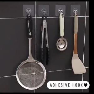 SP 2 PCS Strong Transparent Hook Bonding Wall Mounted Nail Free Hook Household Clothes Hanger
