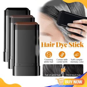 Waterproof Hair Dye Stick – Disposable Gray Hair Cover for Men & Women | Natural Plant-Based Formula No Fading & Smudge-Proof | Travel-Friendly & Easy to Use