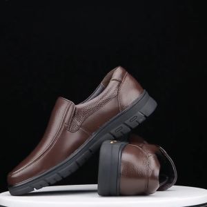 MR.BINBEITIME MenS Casual Leather Shoes Korean Fashion Black Shoes Business Driving Soft Leather Shoes