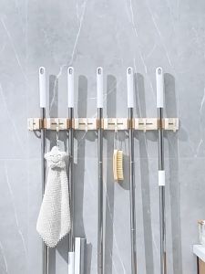 Thanh treo nhôm tĩnh điện ECOCO kèm Móc Treo Chổi di chuyển thông minh 2in1 không cần khoan vít thế hệ mới