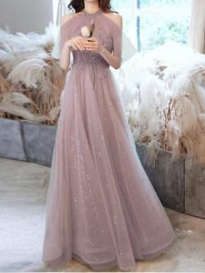 ชุดราตรีสีแชมเปญ ชุดเจ้าสาว ฤดูใบไม้ร่วง 2025 ชุดนางฟ้า ชุดเจ้าสาวชุดเดรสยาวสุดสง่างาม