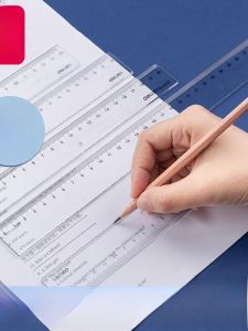 Deli Transparent Acrylic Ruler with Wave for Drawing And Measuring Multiple Specifications Student Supplies Set Function Ruler Stationery