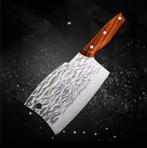 Hand-forged Hammered Pattern Knife Chopping Chicken Wings Sharp Knife Splitting Bones Knife Pisau Daging Potong Tulang