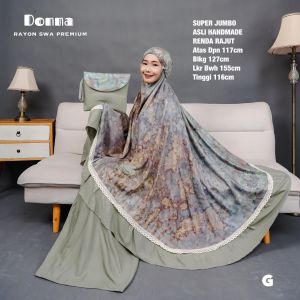 Mukena Dewasa Bahan Rayon Premium Size Jumbo Motif Handmade Donna