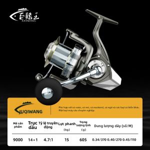 JUQINWANG | Cá Lược Xoay Cuộn Kim Loại Chống Nước Mặn Trượt Cao Sức Chứa Câu Xa