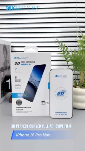 Kính Cường Lực Viền 3D Không Lẹm Kuzoom Bảo Vệ Full Màn Hình Cho iPhone  17 Pro Max / 16 Pro Max / 15Plus / 14