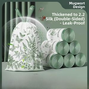 MONLEYTA | Thickened Special Thickened Large Size Handheld Aerial Flavor Plastic Bags Kitchen Office Household Waste Bag Drawstring Trash Bag