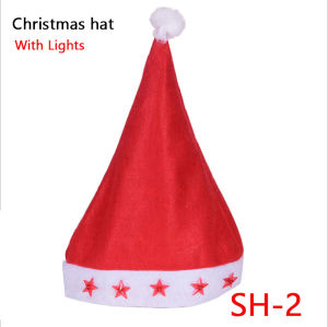 Protree Christmas Xmas Hat Santa Claus Hat Christmas Cap With Blinking Star Light free size