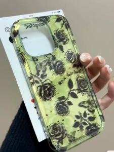 Black Line Rose INS Luxury Flower Phone Case For Samsung Galaxy A56 A55 A16 A07 A17 A26 A54 A15 A13 A36 A25 A35 A14 A34 Cover