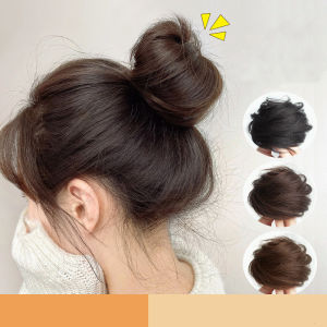 【♡Lovely girls house♡】Women Synthetic Straight Hair Rope Messy Curly Scrunchie Fluffy Natural Elastic Wig Hair Band Fashion Hair Accessories