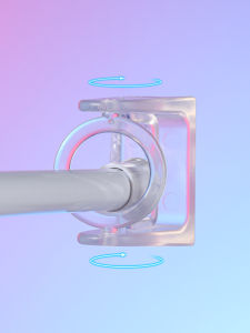 Transparent Rod Support Rotary Hanging Rod Wall-Mounted Storage Rod Holder Telescopic Rod Matching Wall-Mounted Handy Gadget M Wood