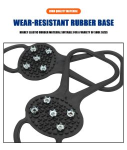 1/5 Pairs Outdoor Ice Claw Anti Slip Shoes Cover Snow Climbing Spikes Mountaineering Snow Claws Ski Equipment Accessories