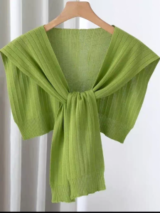 Khăn Choàng Lụa Băng Dệt Kim Mỏng Đa Năng Mùa Hè Cho Nữ Cổ Áo Chống Nắng Kiểu Dáng Ngắn Có Thể Thắt Nút Phù Hợp Cho Mọi Lứa Tuổi