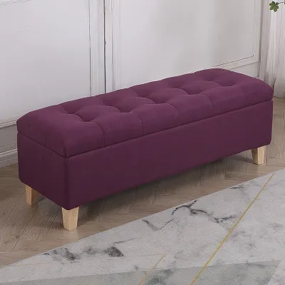 Solid Wood Seating Storage Bench Long