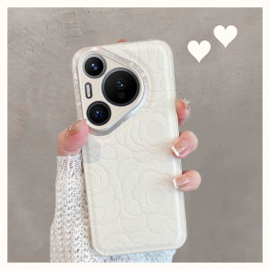 Huawei Pura70 pro Womens Phone Case Full Cover Anti-Fall Pure Color Leather Texture Simple Design Protective Shell for Huawei