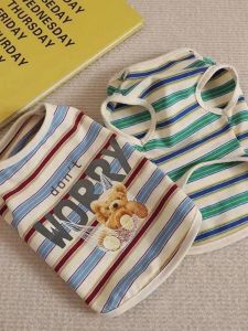 Pet Cat Summer Striped Vest Thin Spring Autumn Cat Clothes Small Kitten British Short Hair Blue Cat Clothing Accessories