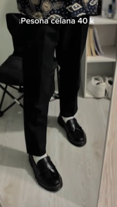 Celana panjang pria formal/kerja model slimfit bahan wool bagus murah seze 27-38 cod 2