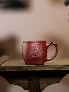 Cốc Trà Cầm Tay Đỏ Lớn Bằng Gốm Sét Trà Chống Bỏng Cốc Trà Nhỏ Hình Quả Lê Thủ Công Truyền Thống Phong Cách Trung Hoa