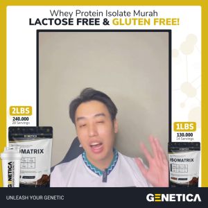 GENETICA Isomatrix 1 lb & 2 lbs - Whey Protein with Isolate Vegan Protein Suplemen Fitness