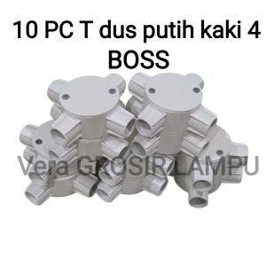 10 PC BOSS T-dus putih cabang 2 3 4 20mm / T dus putih kaki 2 3 4 20mm BOSS