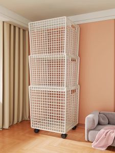 Large Capacity Doll Storage Bucket with Wheels Moving Toy Plush Doll Storage Basket Home Use Childrens Dolls Storage Caddy