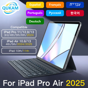 QUKAM Magic Keyboard for iPad 11th 2025 Air 11in 13in Bluetooth Keyboard Wireless for iPad Air 4 5 6 Pro 11 12.9 Case Stand