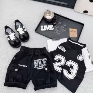 set baju boy lengan pendek seluar pendek short pant t-shirt comfy