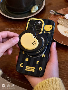 Adorable Acrylic Phone Case for  14 pro Max Full Cover Protection with Mirror Stand Cute Female Style Dual Layer Protection