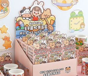 Hộp WashiTape DoDoJam Xinh Xắn Cuộn Băng Keo Giấy Trang Trí Họa Tiết Telado Sáng Tạo Sổ Tay Đồ Chơi Sticker Độc Đáo