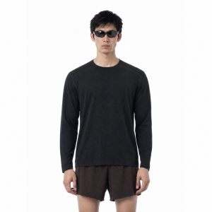 Washable Lightweight Fitted Thermal Moisture Wicking Long Sleeve Round Neck Tshirt 190gsm