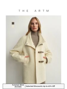 Sculptured Look Mahaimo Wool Stand-up Collar Leather Strap Belt Saddle Shoulder Short Coat