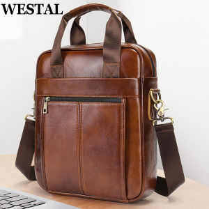 WESTALกระเป๋าสะพายชายกระเป๋าหนังแท้Crossbody Messengerกระเป๋าสําหรับแล็ปท็อป 13.3 นิ้วกระเป๋าเอกสารหนังกระเป๋าถือ 8577